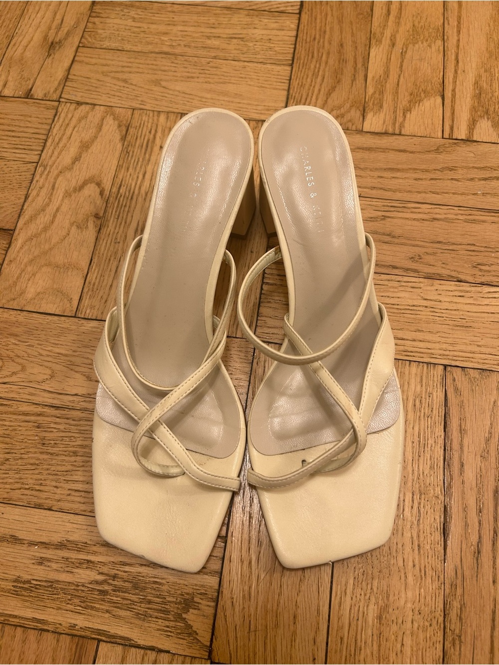 Charles &Keith Strappy Square-Toe Heels